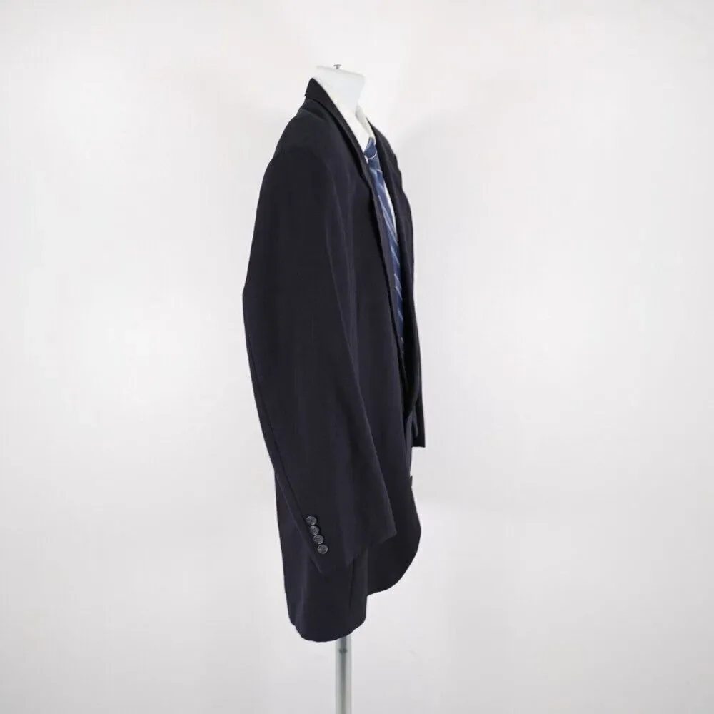 Hart Schaffner Marx Micron 2000 Wool Blue 2‎ Button Suit Jacket / Blazer 48L